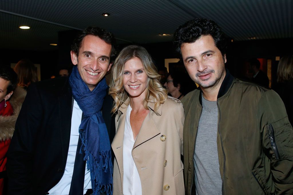 Alexandre Bompard, Sarah Lelouch et David Marouani au cinéma UGC Normandie, le 13 mars 2017 à Paris, en France. | Photo : Getty Images
