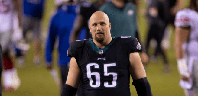 Lane Johnson #65 of the Philadelphia Eagles looks on after the game against the New York Giants at Lincoln Financial Field on October 22, 2020 in Philadelphia, Pennsylvania | Photo: Getty Images 