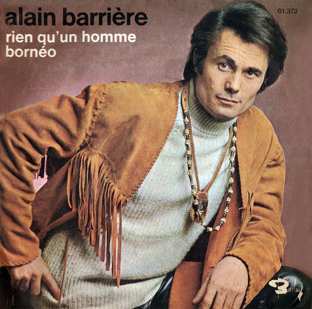 Couvrir le vinyle 45 tours "Rien qu'un homme borné" d'Alain Barrière à l'édition 1970 de Barclay. | Photo : Getty Images