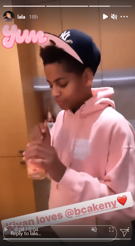 A picture of La La Anthony's adorable son, Kiyan in a pink hoodie on his Instagram | Photo: Instagram/lala