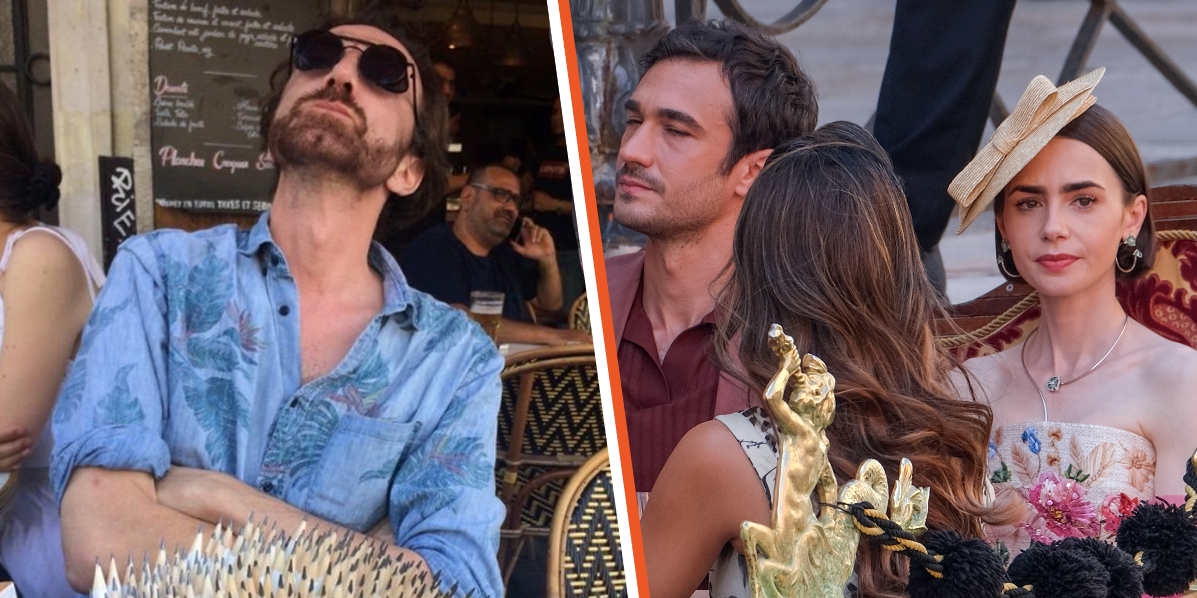 Diego Borella | Lily Collins on the set of "Emily in Paris" | Source: Getty Images / Instagram/diego___borella