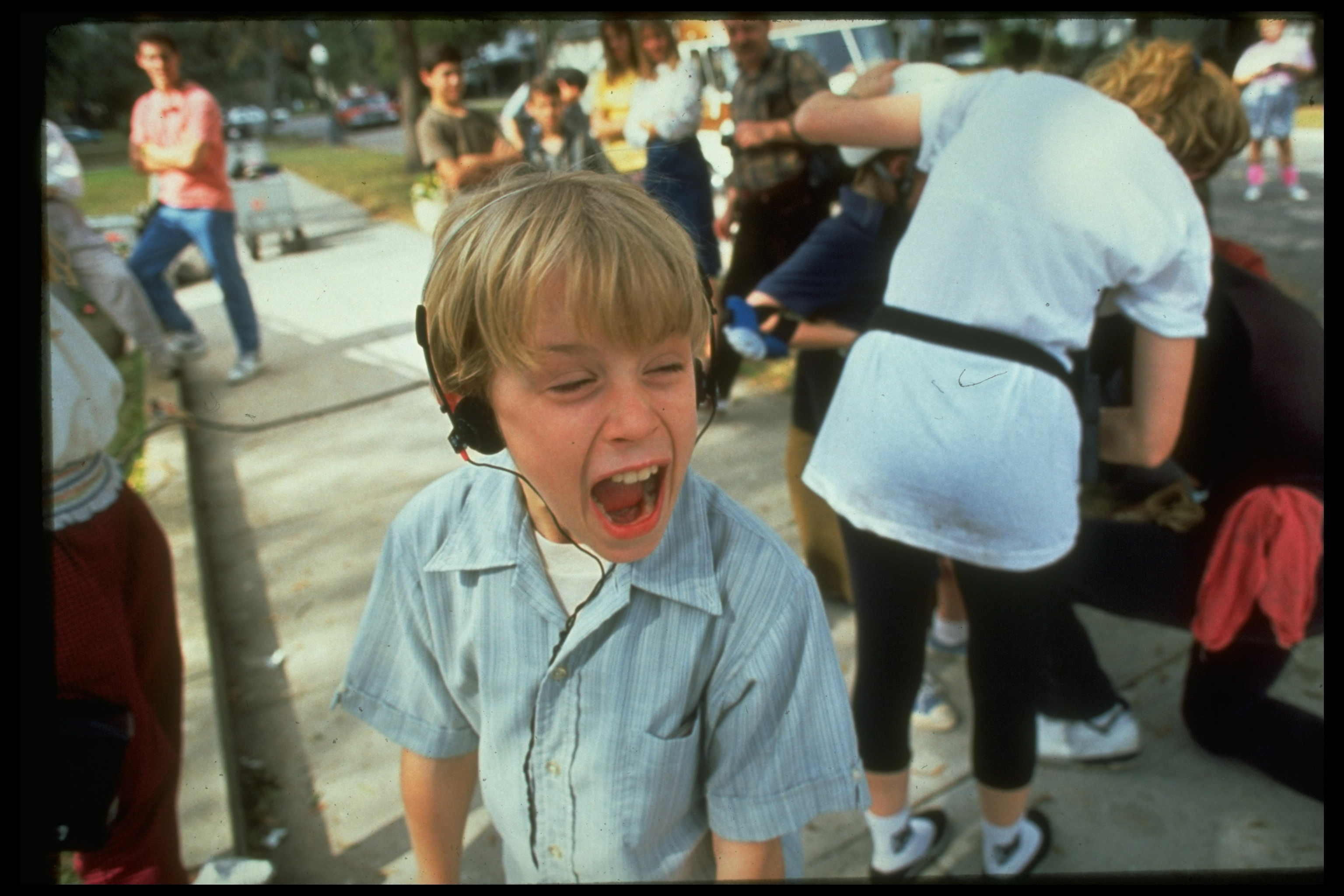 Macaulay Culkin on set in 1991 |  Source: Getty Images