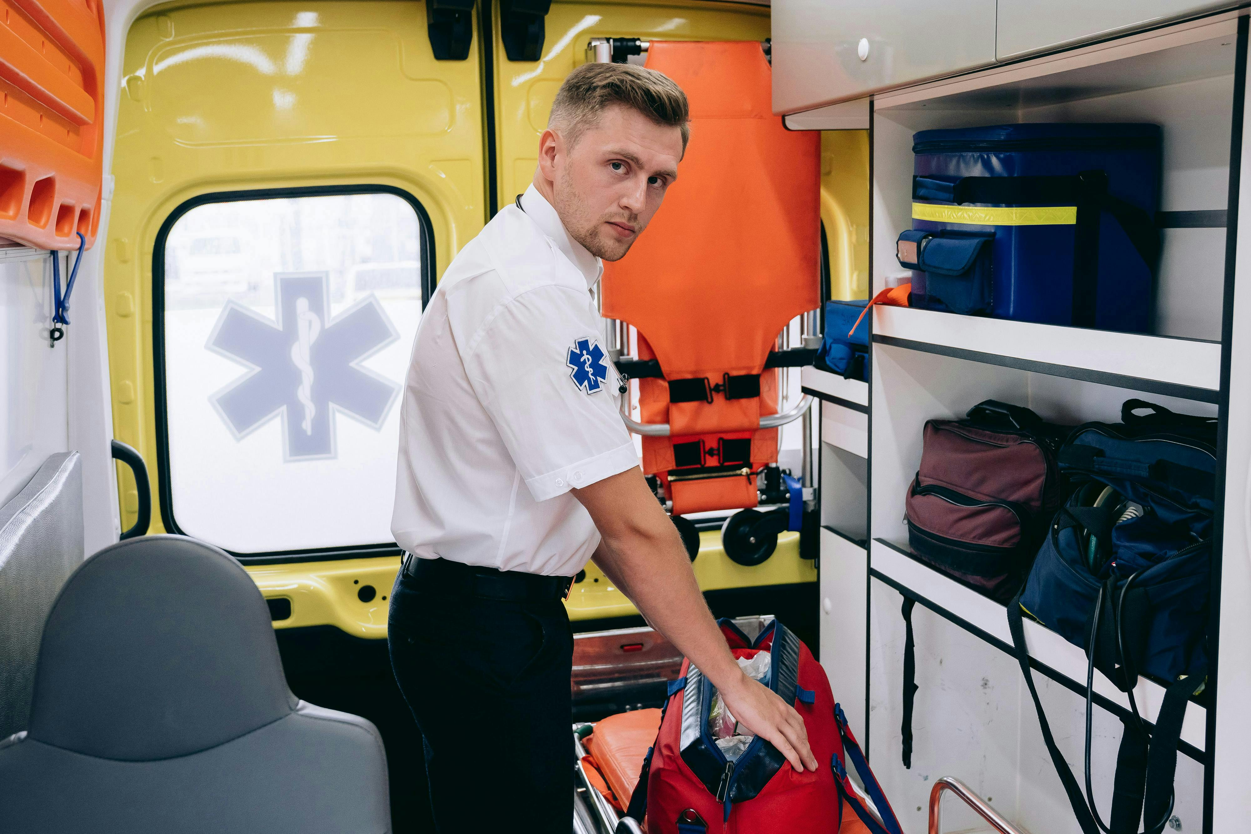 A paramedic in a van | Source: Pexels