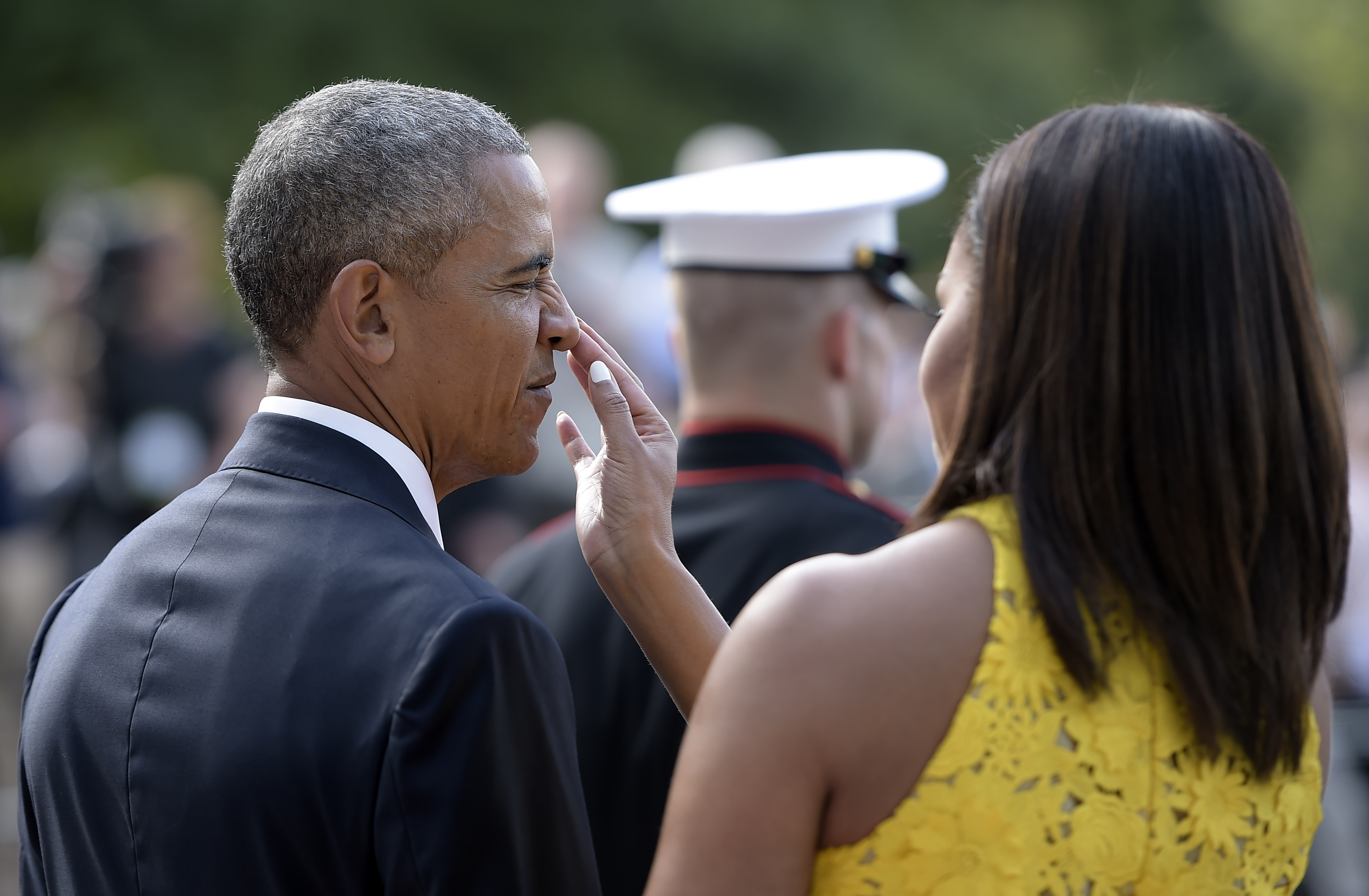 Barack and Michelle Obama ahead of welcoming Singapore Prime Minister Lee Hsien Loong at the White House on August 2, 2016, in Washington, D.C. | Source: Getty Images