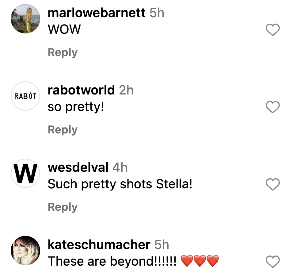 Supportive comments under Stella's new Instagram post. | Source: Instagram.com/stellabanderasgriffith