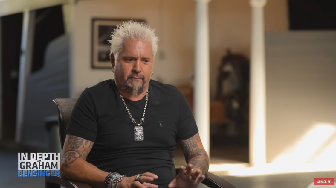 Guy Fieri reflects on the emotional impact of losing his father during a sit-down interview on "In Depth with Graham Bensinger," aired in September 2024 | Source: YouTube/GrahamBensinger