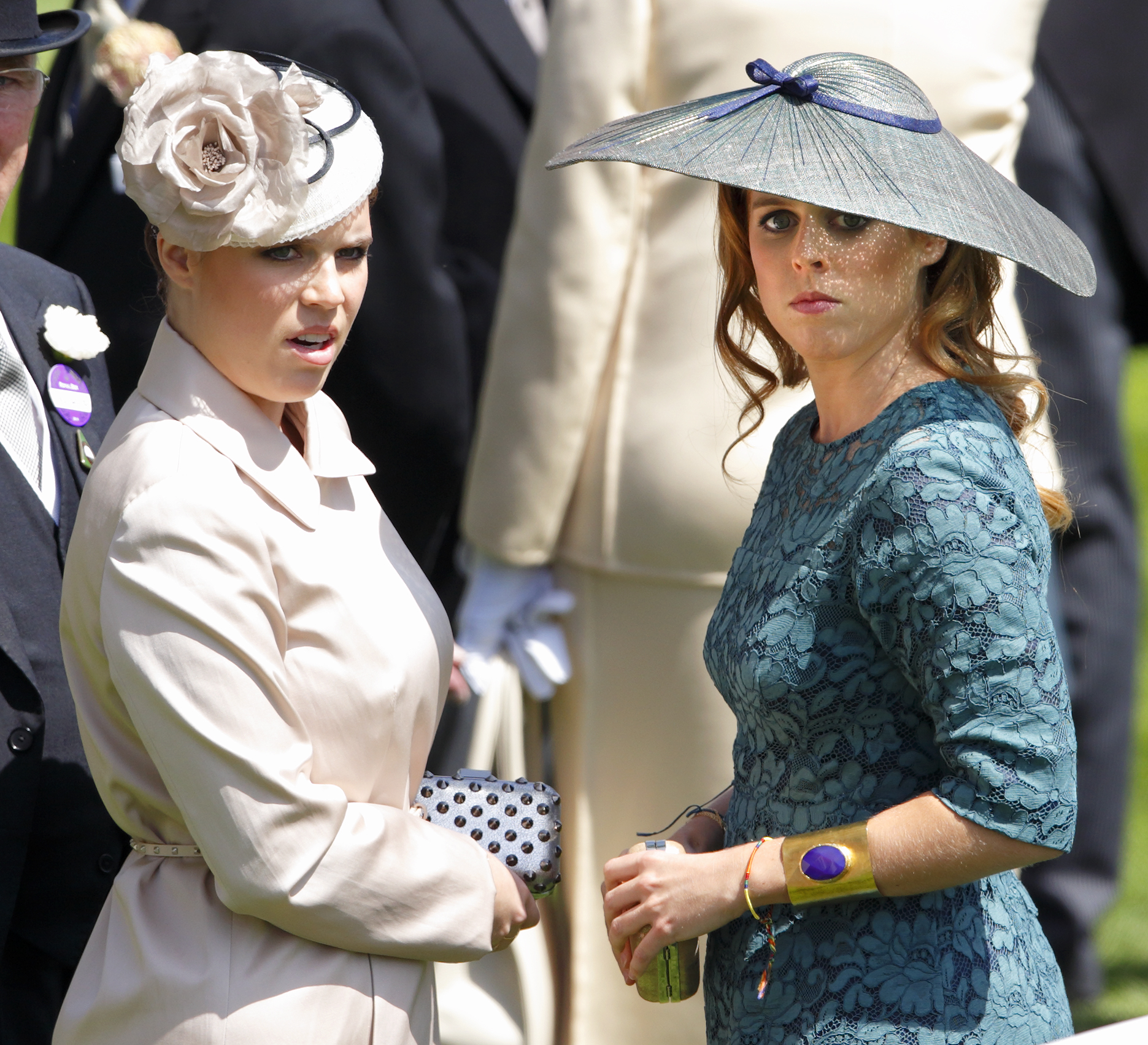 Princess Eugenie and Princess Beatrice on Day 1 of the Royal Ascot at Ascot Racecourse on June 17, 2014, in England. | Source: Getty Images