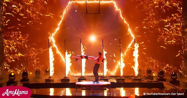  'Duo Transcend' presented a truly incendiary acrobatic performance at the 'AGT' semi-finals