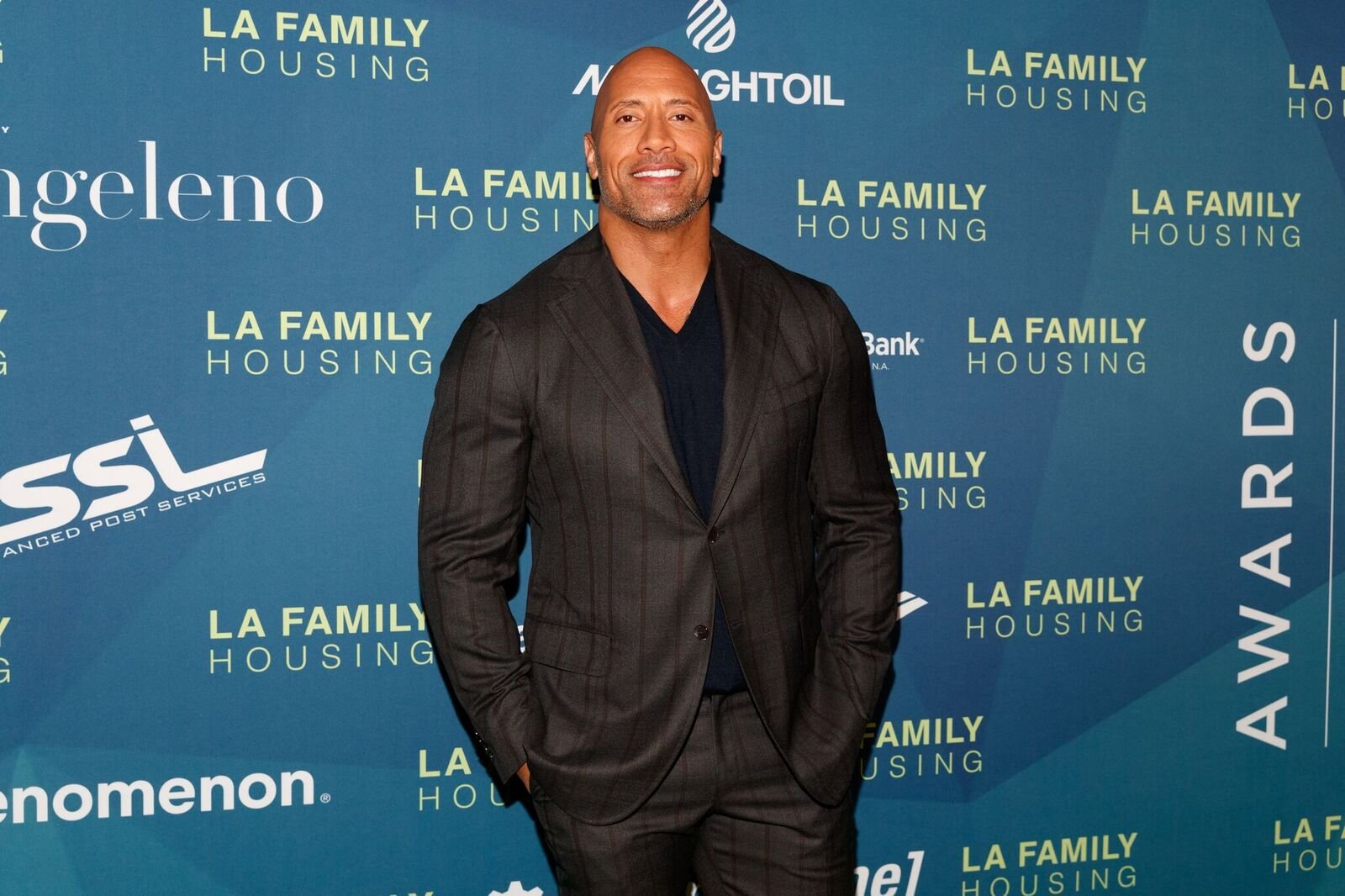 Dwayne Johnson arrives to the LAFH Awards at The Lot in West Hollywood on April 5, 2018 | Photo: Getty Images