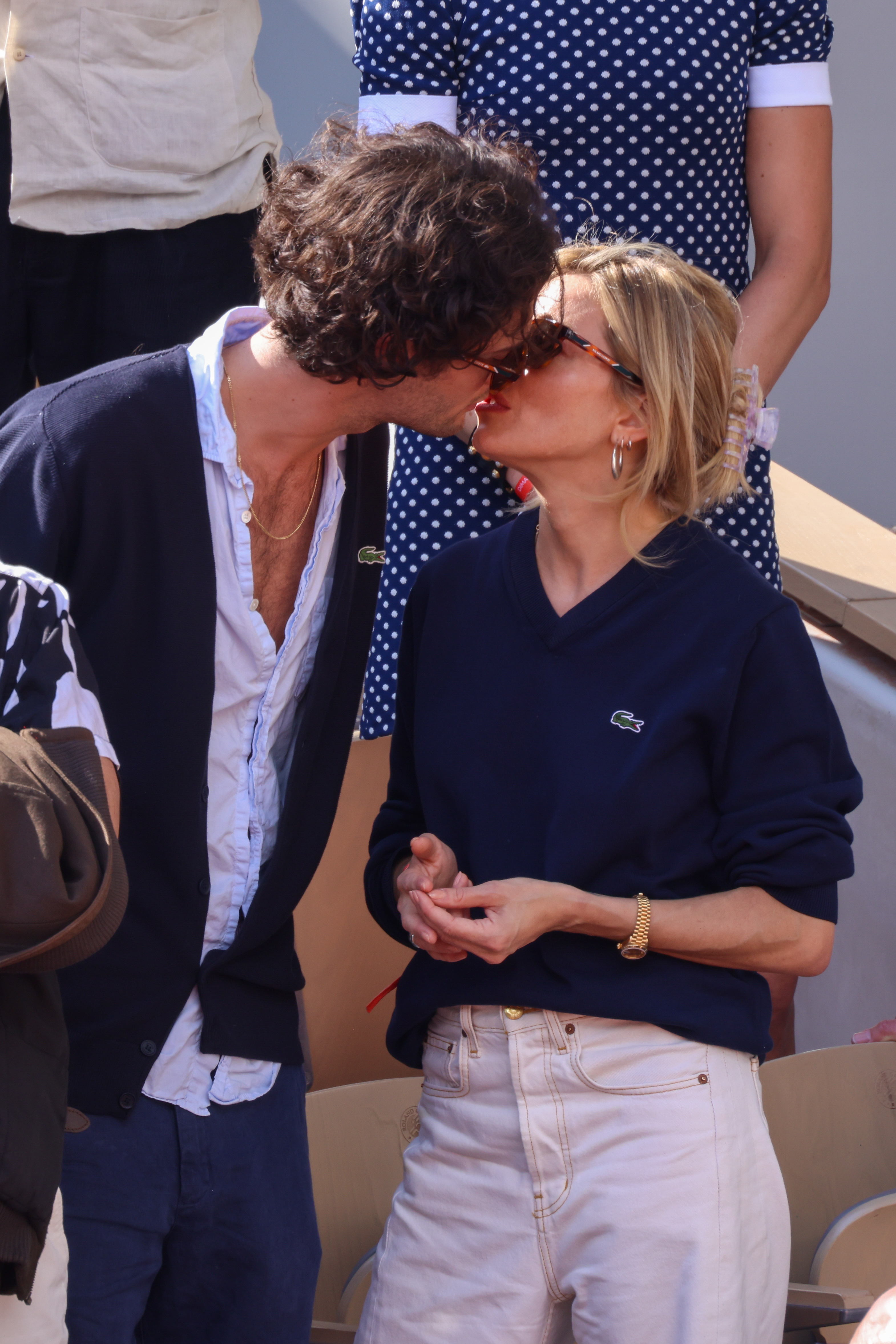 Oli Green and Sienna Miller are seen during the 2022 French Open at Roland Garros on June 05, 2022 in Paris, France | Source: Getty Images