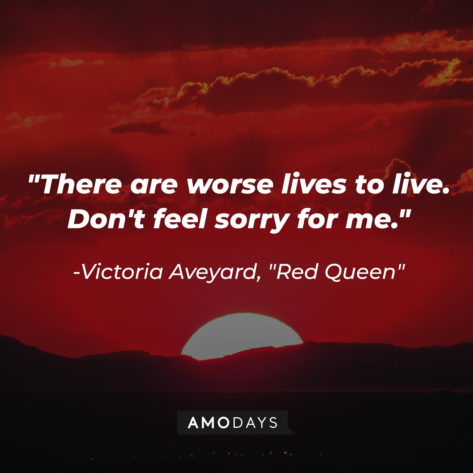  Victoria Aveyard’s quote in "Red Queen”: "There are worse lives to live. Don't feel sorry for me." |  Image: AmoDays