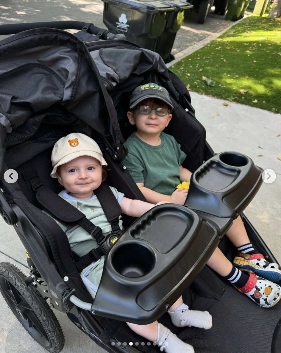 Meghan Trainor's sons are seen in a photo, dated July 4, 2024 | Source: Getty Images