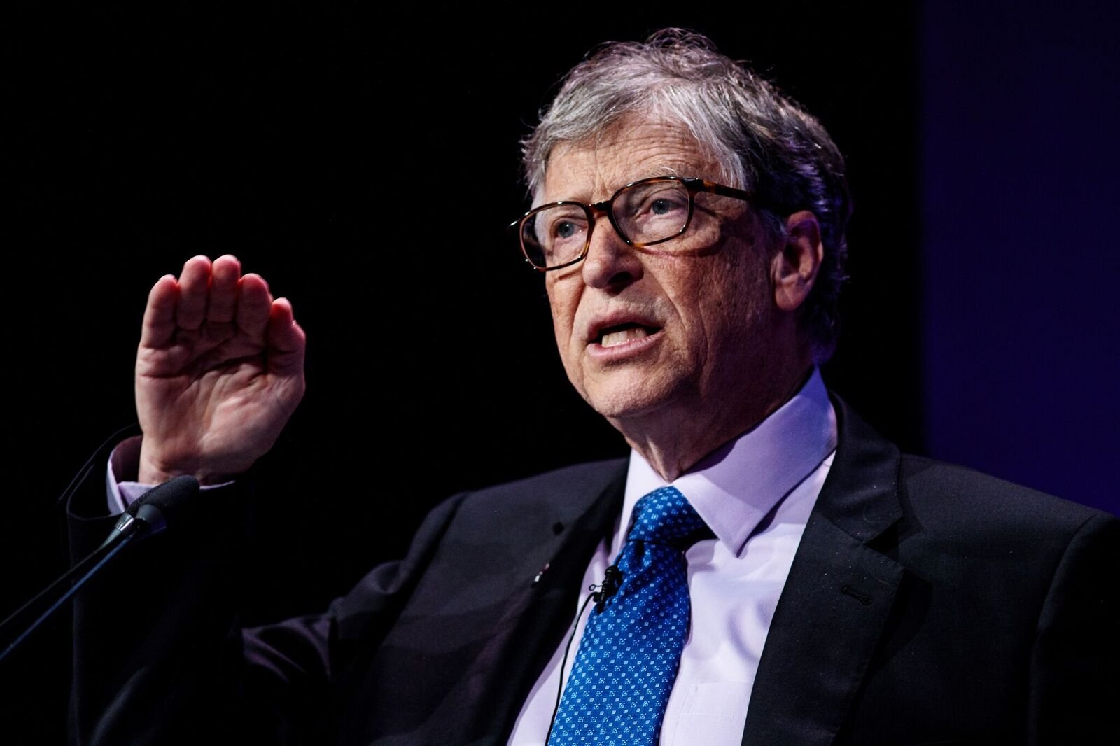 Bill Gates makes a speech at the Malaria Summit at 8 Northumberland Avenue on April 18, 2018 in London, England | Photo: Getty Images