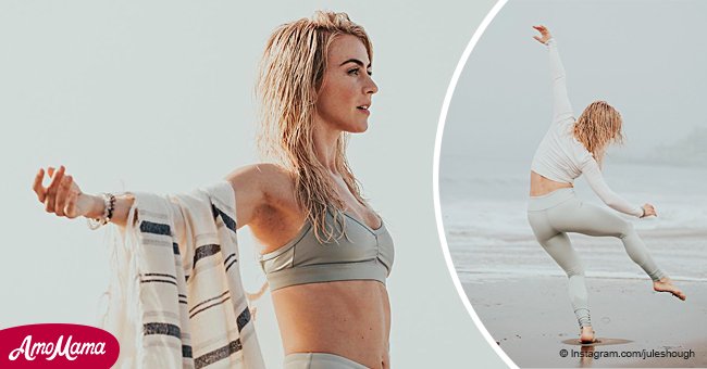 Julianne Hough shows off her graceful toned body dancing on the sand in skintight leggings