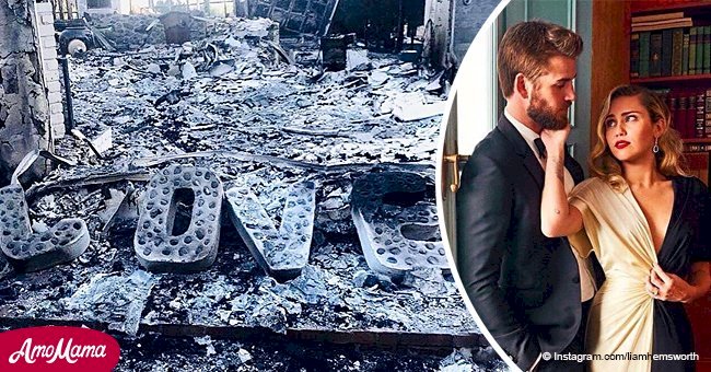 Miley Cyrus’ boyfriend reveals devastating photo of their burnt home with its destroyed ‘Love’ sign