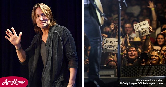 Keith Urban invited a fan on stage. Then the guy played guitar and even Urban was surprised