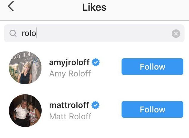 Amy and Matt liked the comment | Source: Instagram/amyjroloff