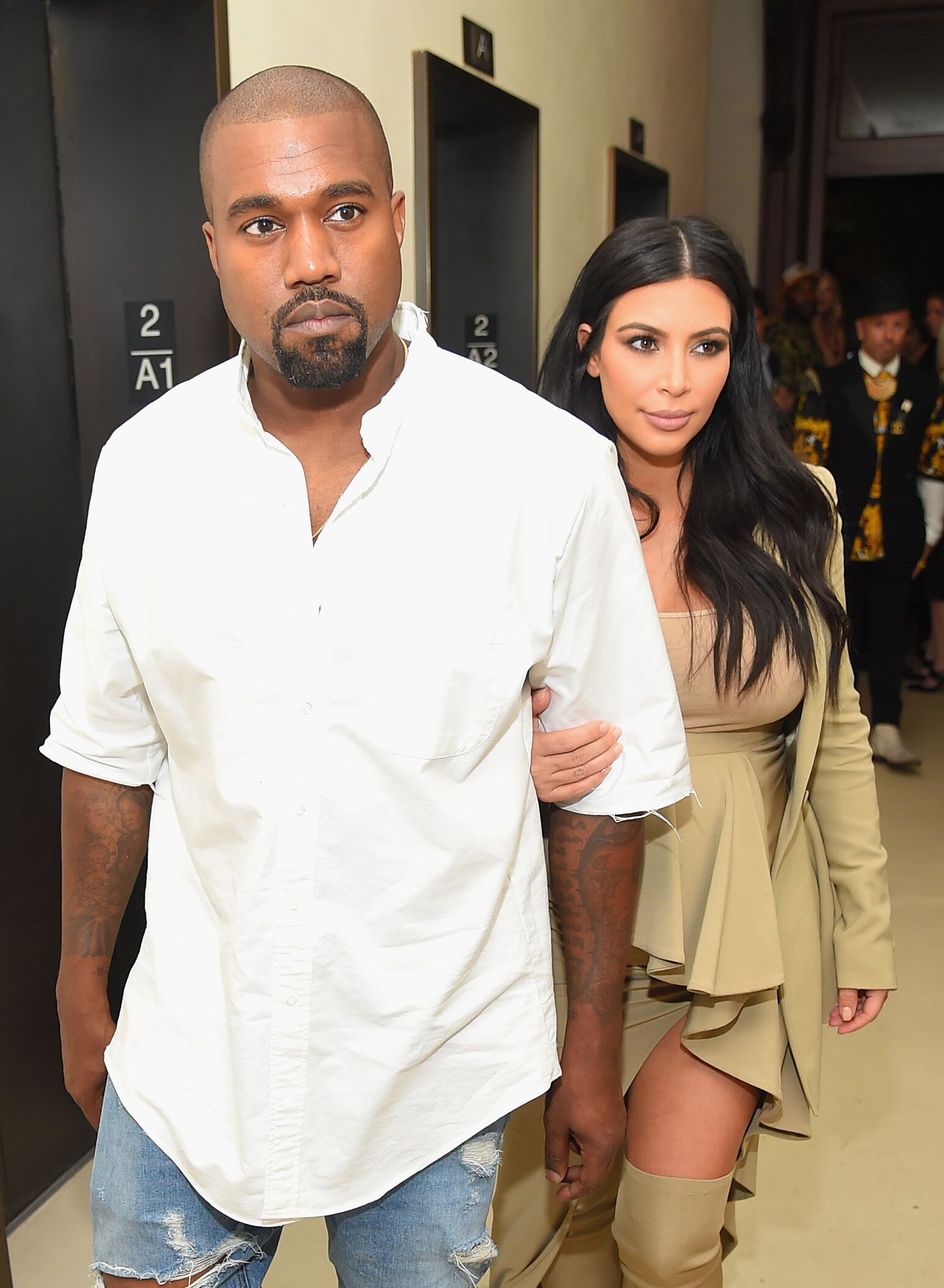 Kanye West and Kim Kardashian-West at the Rihanna Party on September 10, 2015, in New York City | Photo: Michael Loccisano/Getty Images
