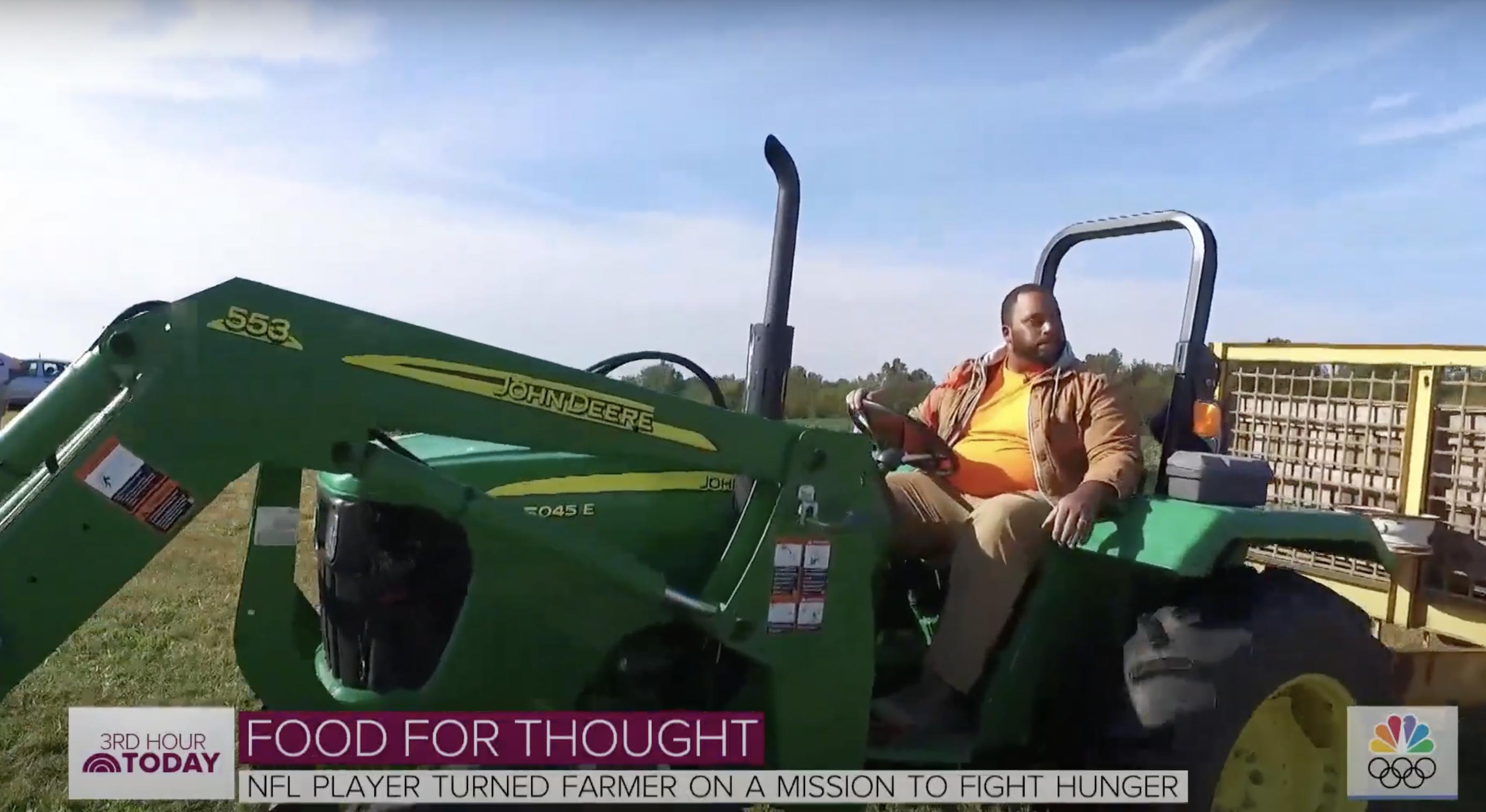 Jason Brown pictured on a tractor | Source: YouTube/Today
