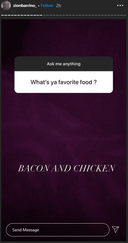 Zion Barrino shared that chicken and bacon are her favorite food. | Photo: instagram.com/zionbarrino_