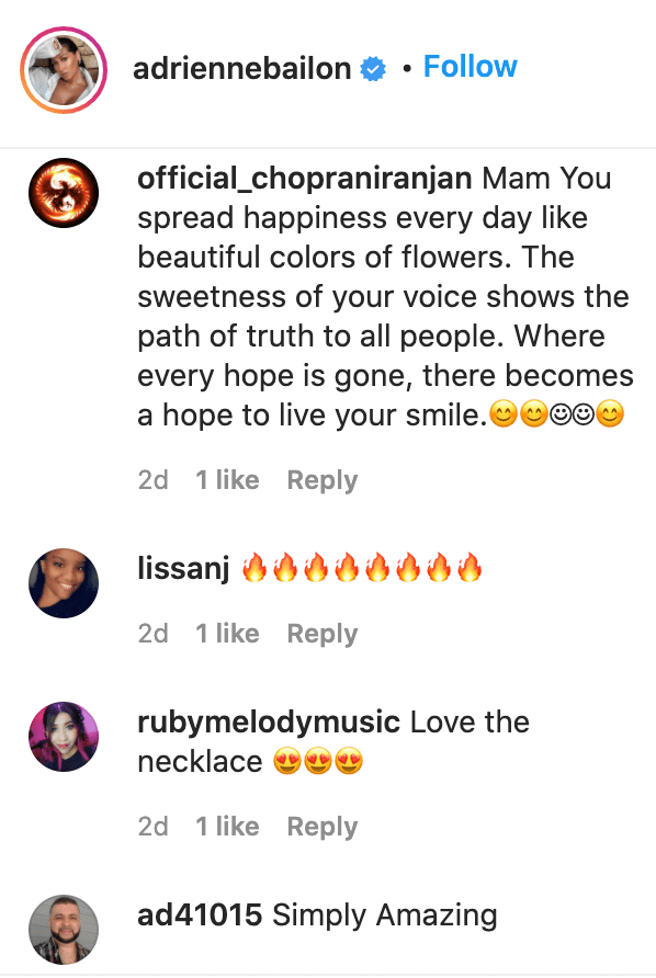 Fans' comments on Adrienne Bailon's post. | Source: Instagram/adriennebailon