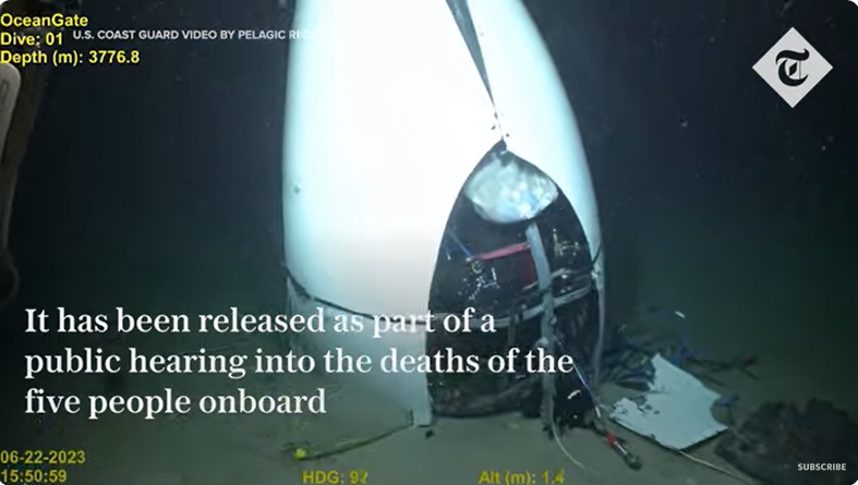 OceanGate Titan sub wreckage discovered on seabed in new footage, from a YouTube video, dated September 18, 2024 | Source: Youtube/@telegraph