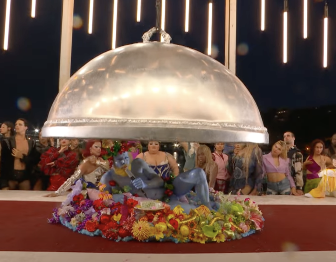 The "Last Supper" scene at the Paris 2024 Historic Olympic Opening Ceremony, from a YouTube video dated, July 27, 2024. | Source: Youtube/@eurosport