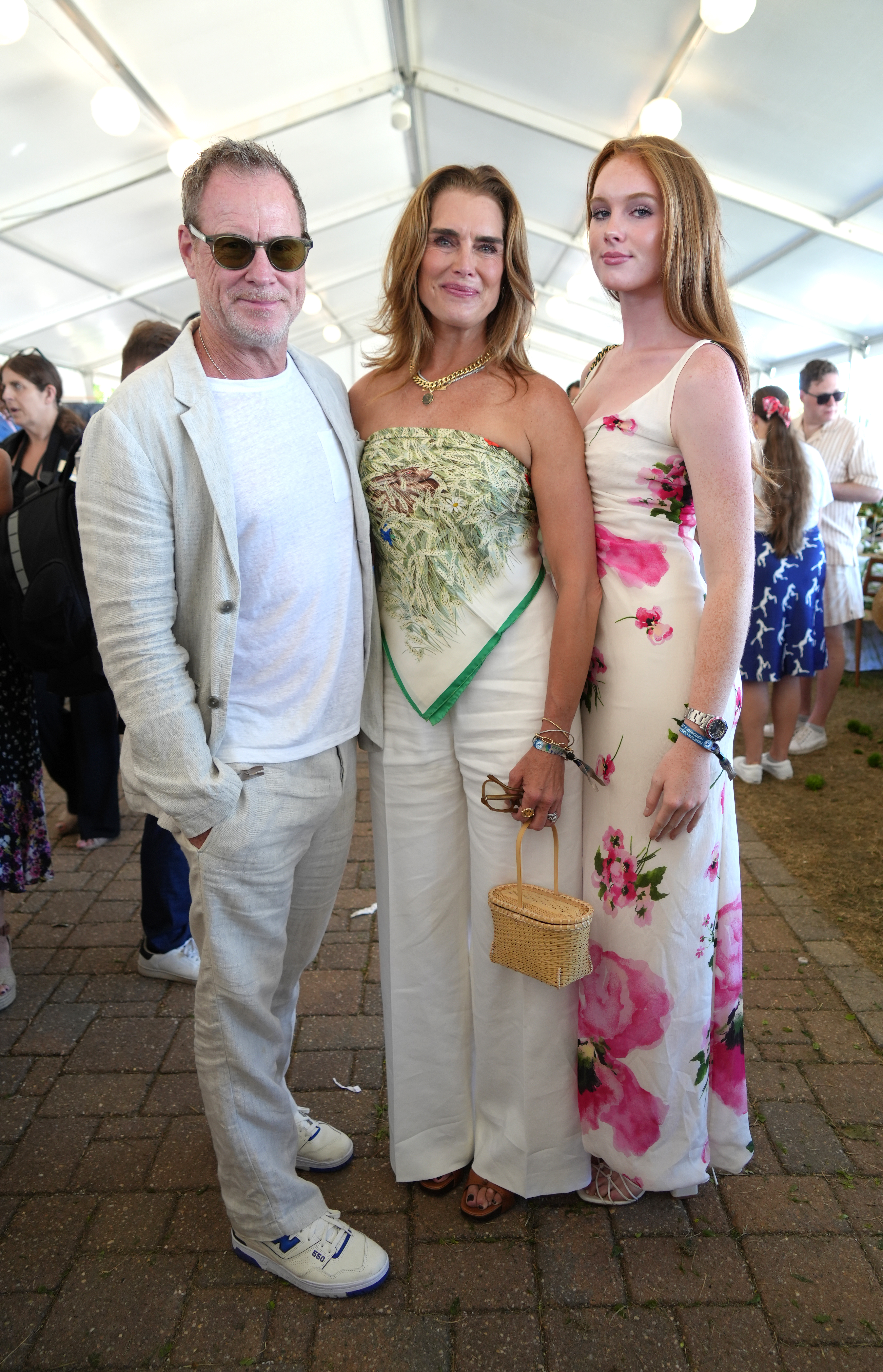 Chris Henchy, Brooke Shields, and Grier Henchy in Bridgehampton, New York on September 3, 2023 | Source: Getty Images