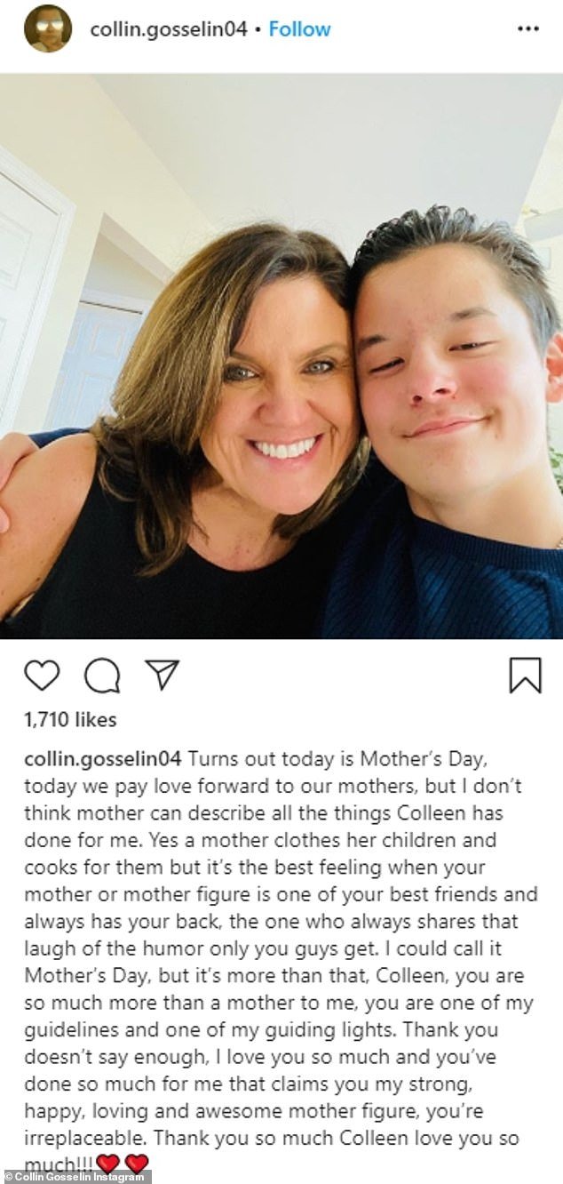 Collin Gosselin's Mother's Day Instagram post: Photo: Instagram/@collin.gosselin04