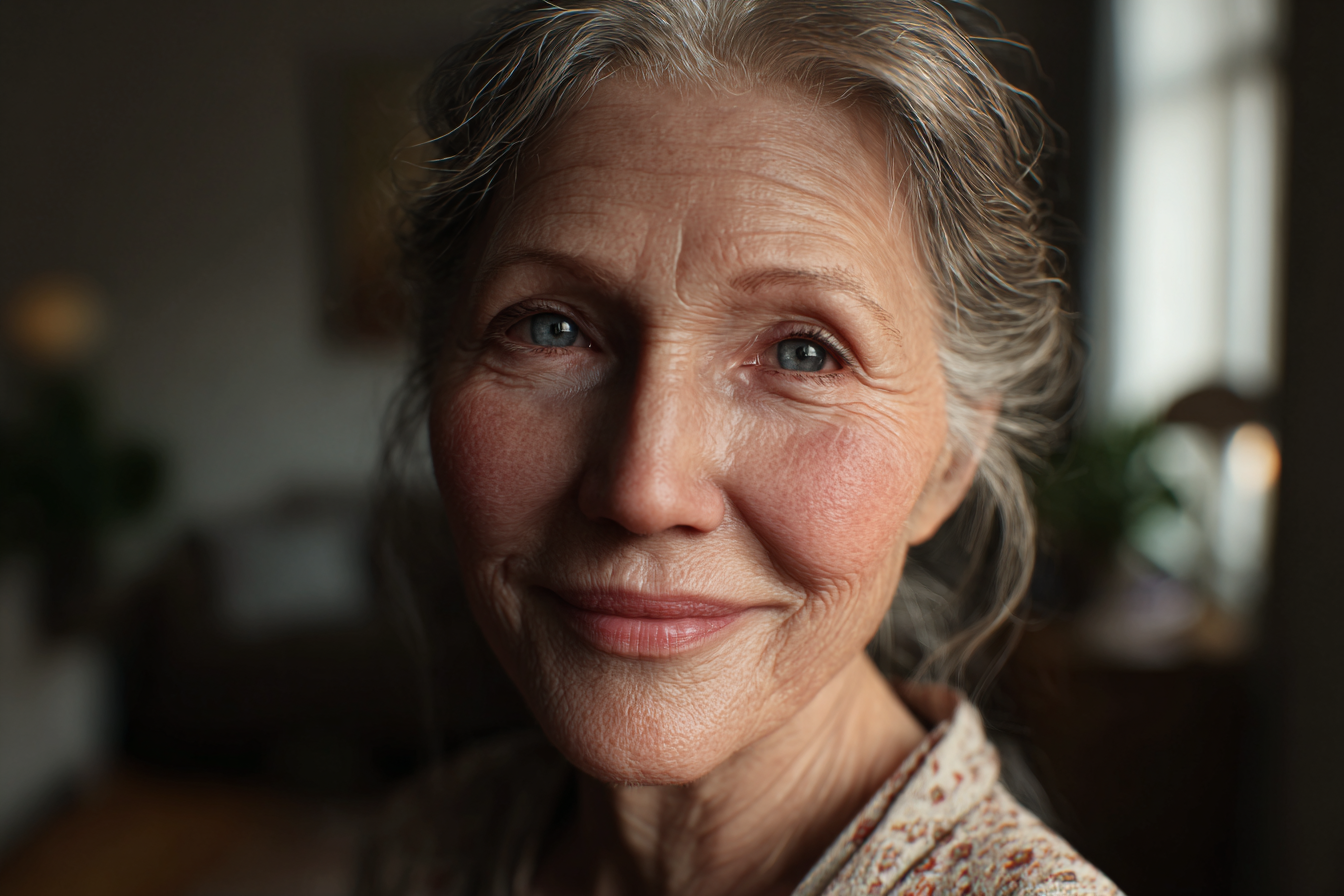 An older woman smiling | Source: Midjourney