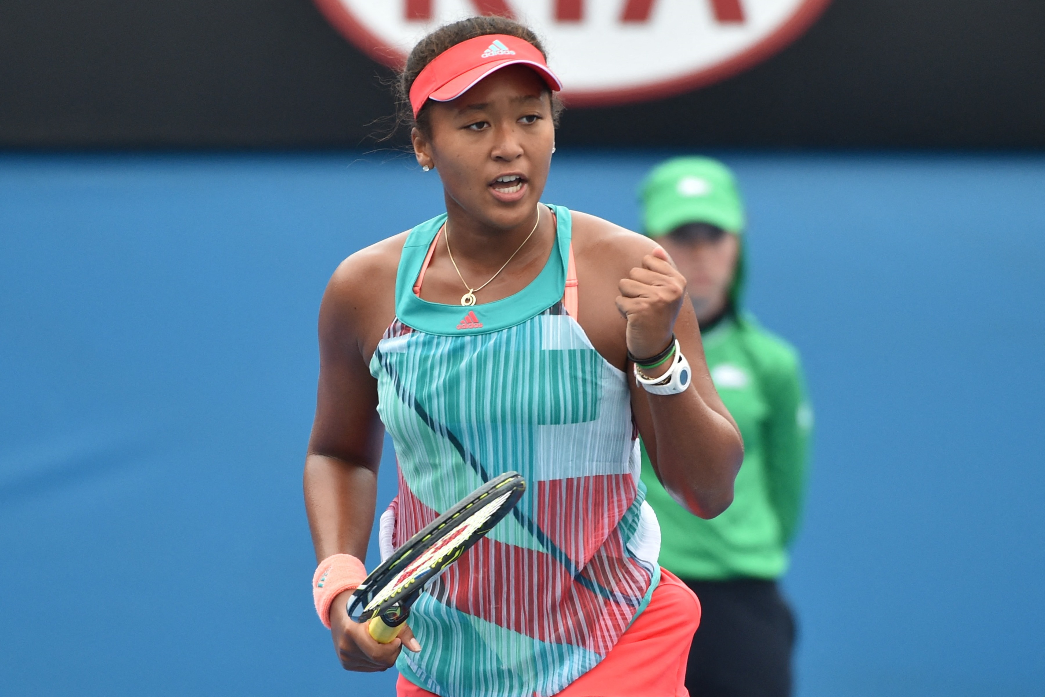 Naomi Osaka during her women's singles match on day four of the Australian Open tennis tournament in Melbourne on January 21, 2016. | Source: Getty Images