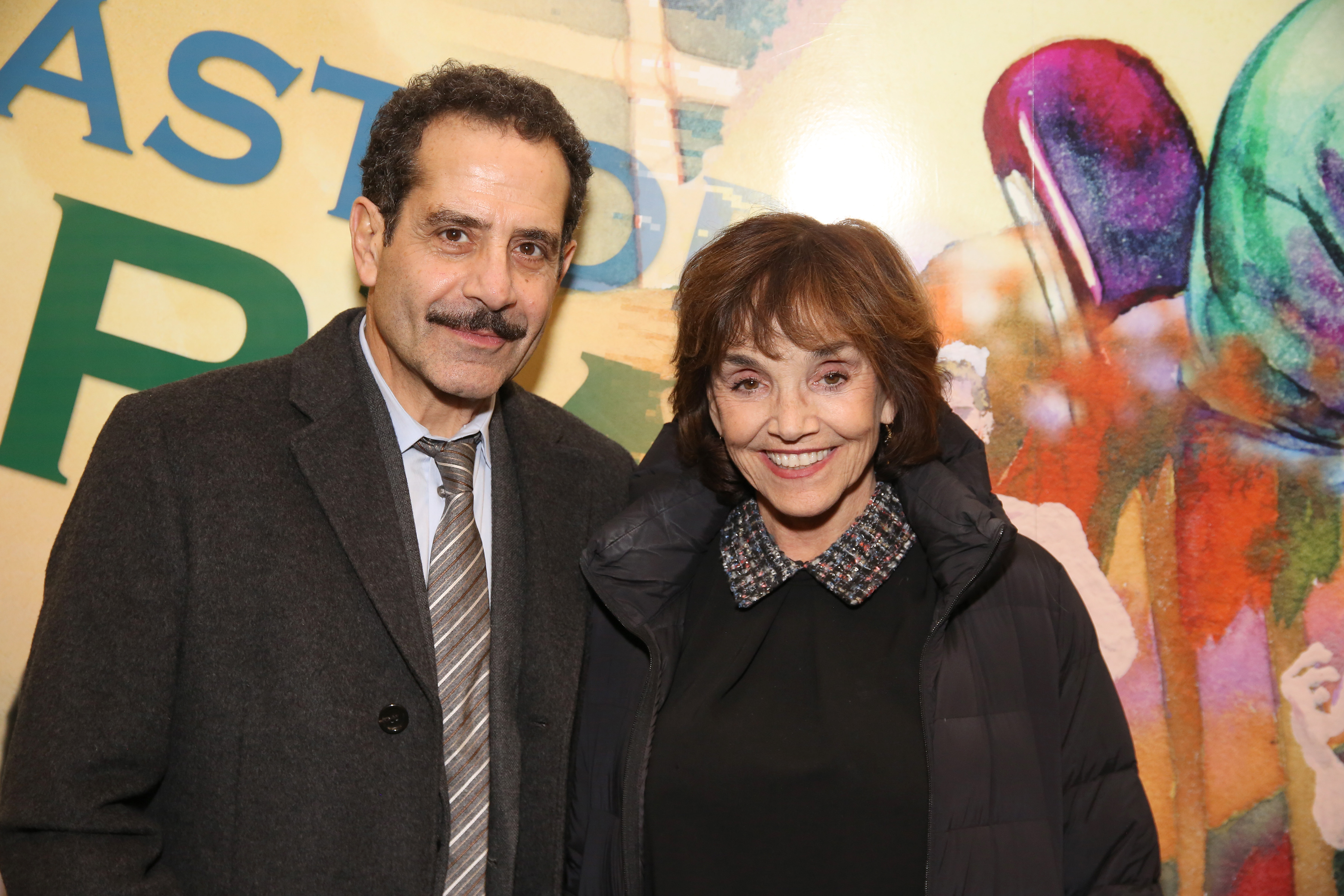 Tony Shalhoub and the actress at the press reception for the Opening Night of "The Babylon Line" on December 5, 2016, in New York. | Source: Getty Images