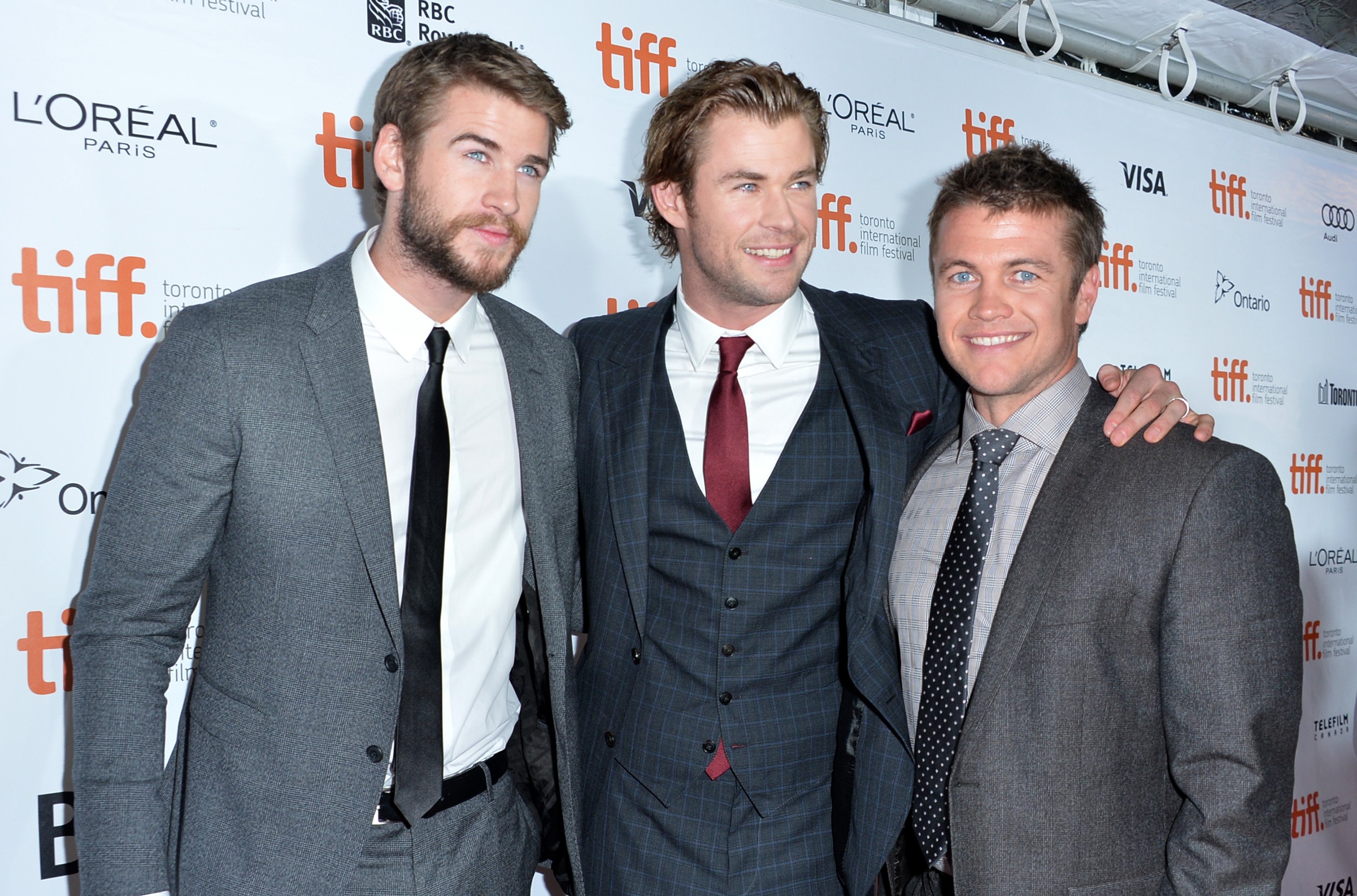 Liam,Chris and Luke Hemsworth attend the "Rush" premiere during the 2013 Toronto International Film Festival at Roy Thomson Hall on September 8, 2013, in Toronto, Canada. | Source: Getty Images.