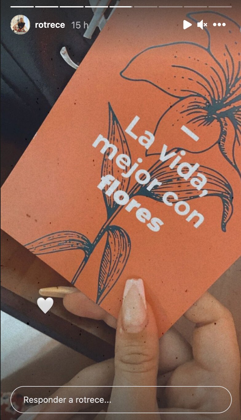 El mensaje de Rocío Flores en sus historias de Instagram. | Foto: Captura de Instagram/rotrece
