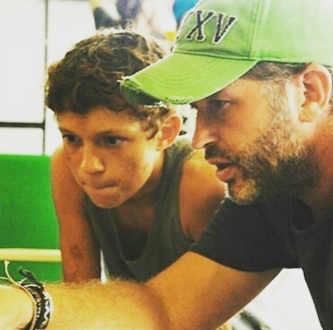 One of his first major roles came in the survival drama film "The Impossible" alongside Naomi Watts and Ewan McGregor. In this photo, he worked with Ben Perkins in a throwback image uploaded on June 14, 2016. | Source: Instagram/tomholland2013