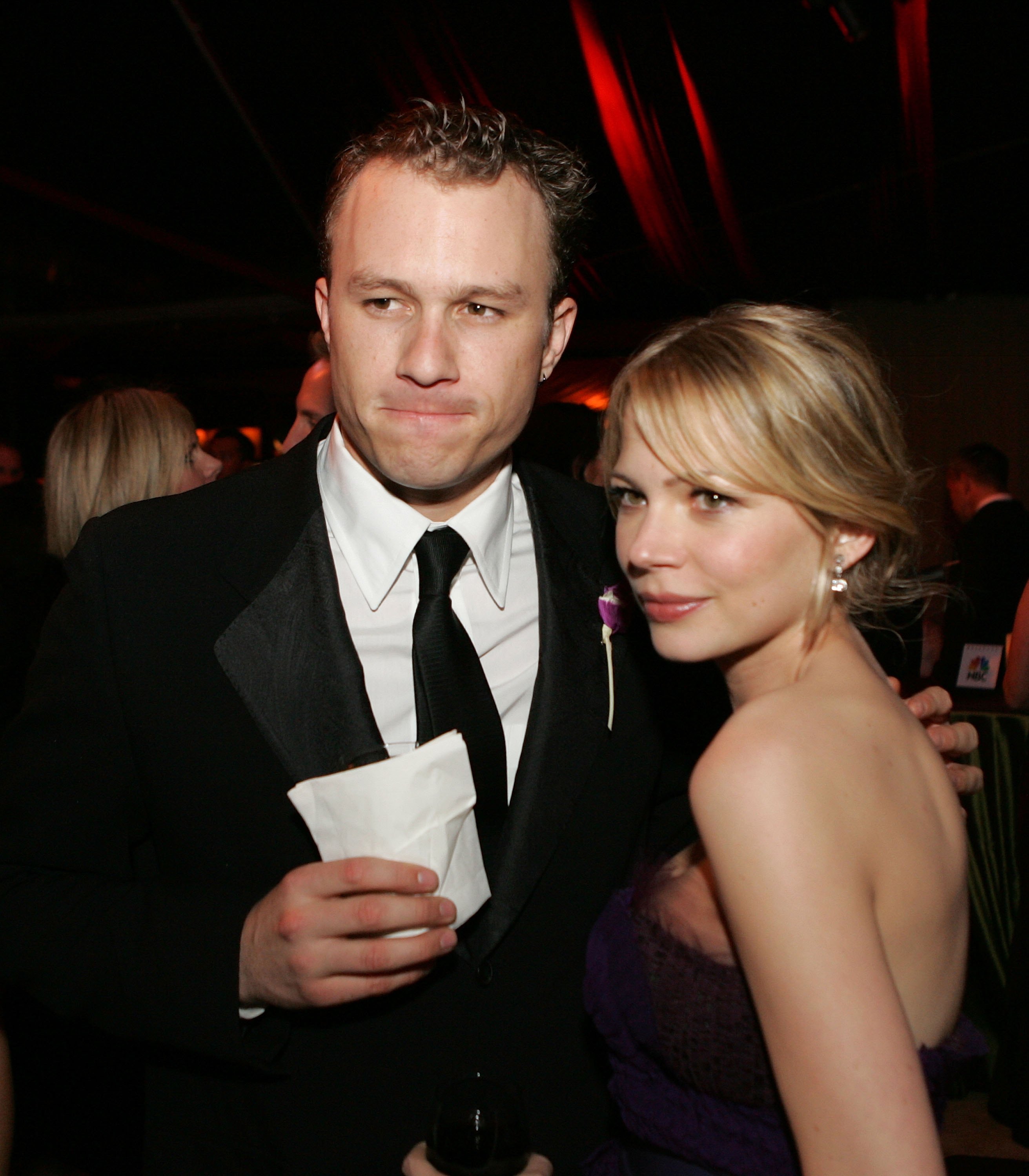 Heath Ledger and Michelle Williams at the Universal/NBC/Focus Features Golden Globe after party in Beverly Hills, California on January 16, 2006 | Source: Getty Images