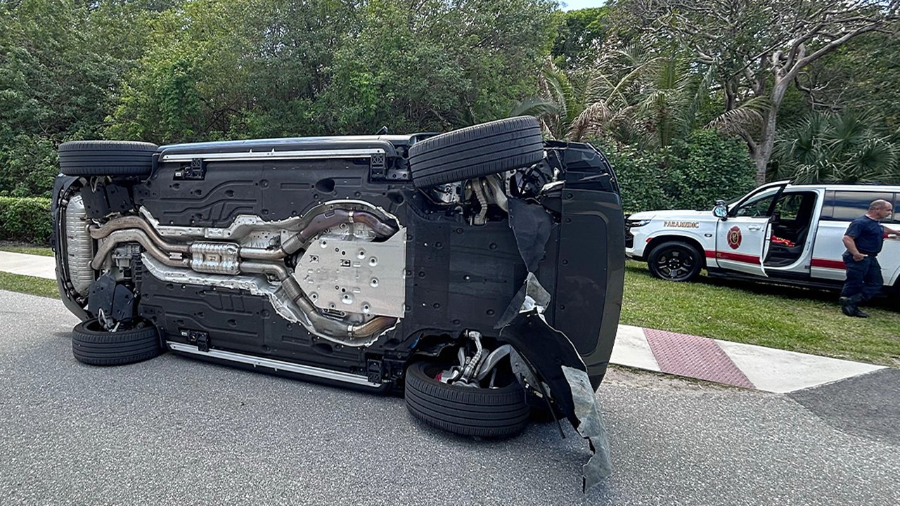 Tiger Woods' car after the crash, from a post dated March 28, 2026 | Source: X/FoxNews