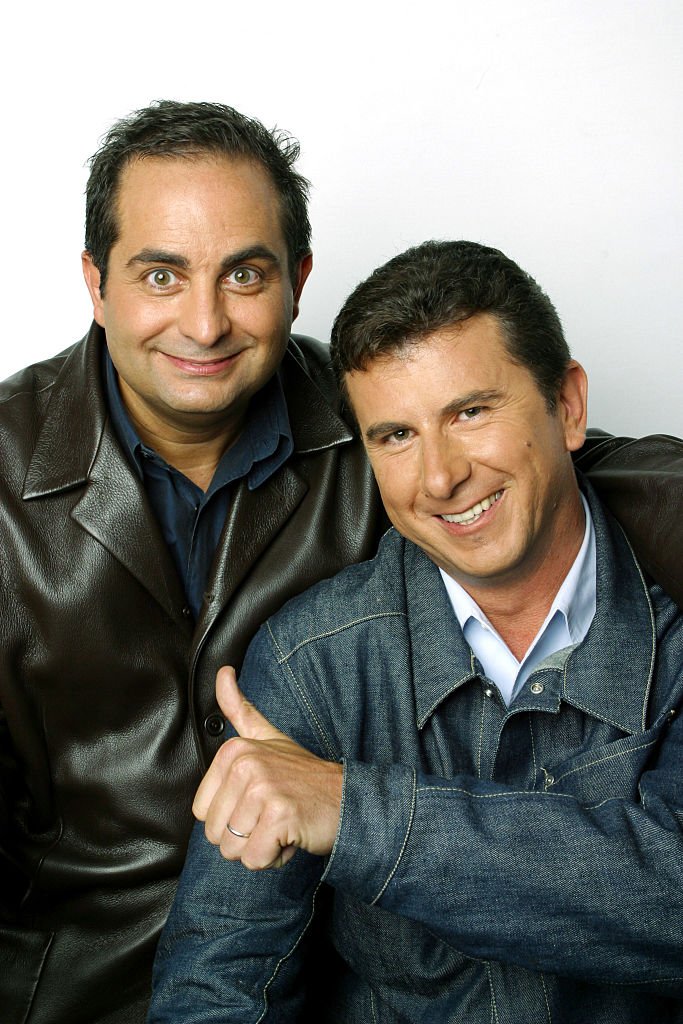 Portrait of the french TF1 presenters duet, Pascal Bataille et Laurent Fontaine. | Photo : Getty Images