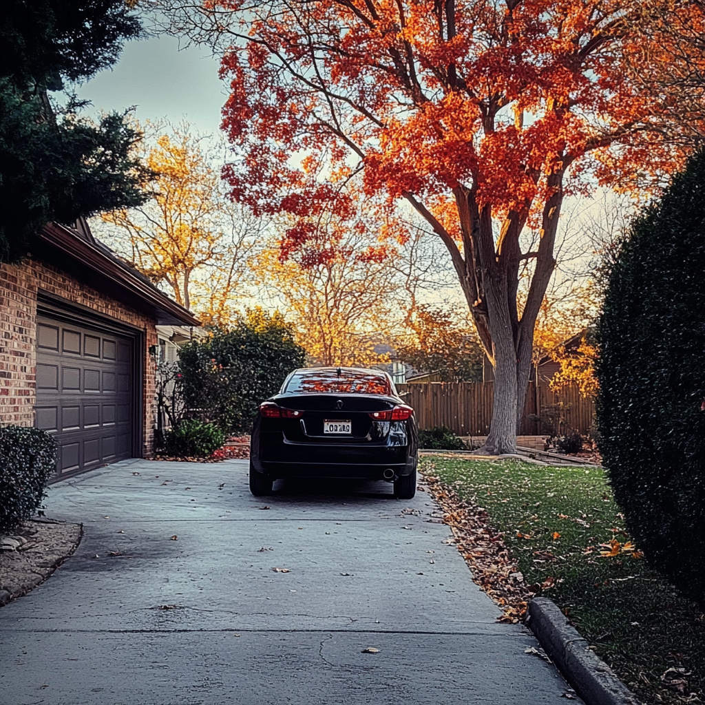 A car parked in a driveway | Source: Midjourney