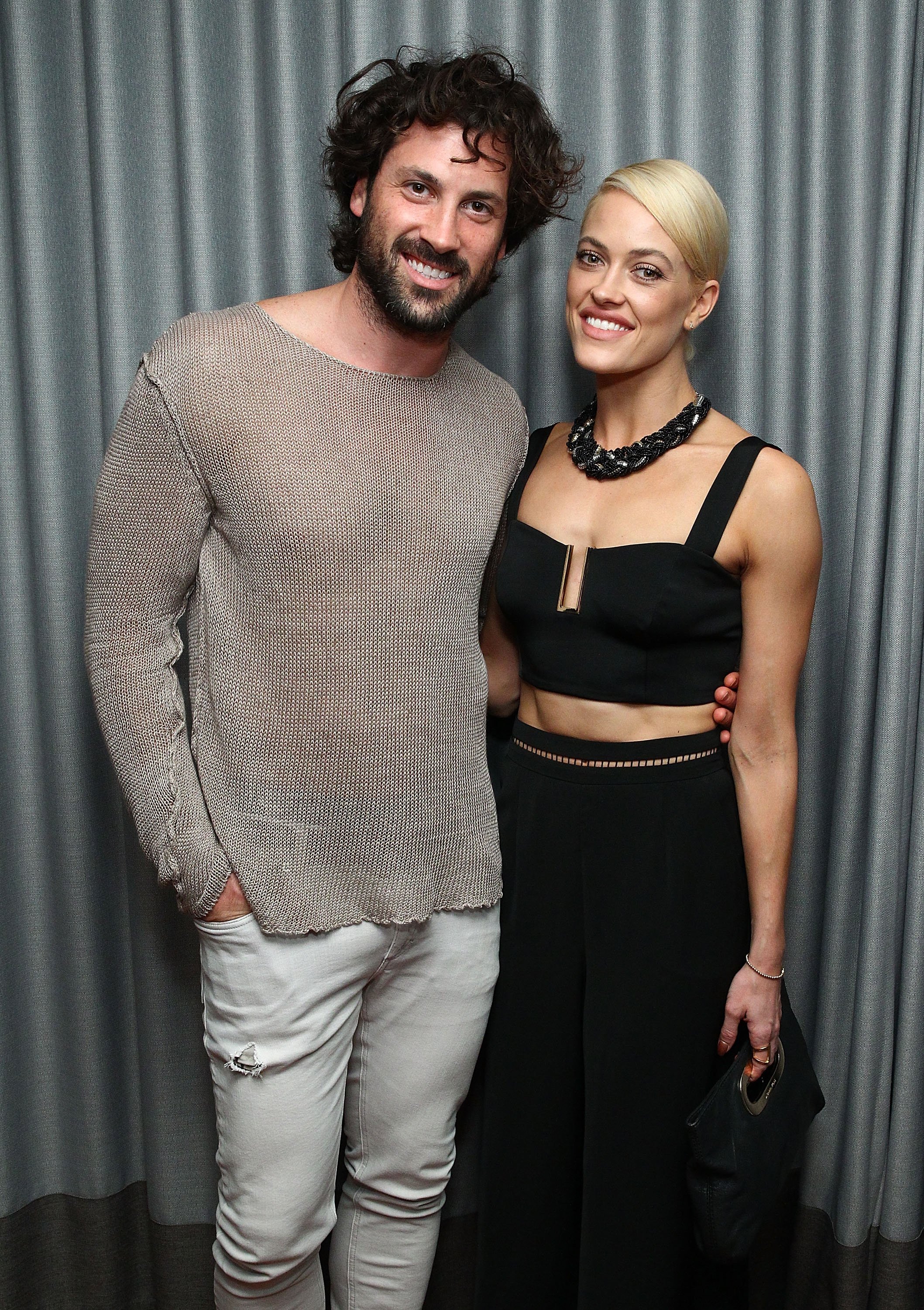 Maksim Chmerkovskiy and Peta Murgatroyd attend the Samsung celebration for Alec Monopoly's LEVEL Headphones Collaboration on December 2, 2015. | Source: Getty Images