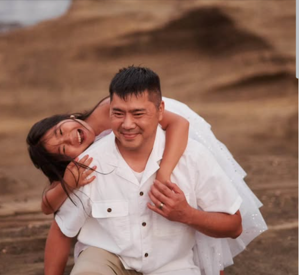 A smiling photo of Ly Mai and her husband, Matt Chun, shared in Ly’s Facebook post announcing his sudden death. | Source: Facebook/Ly Mai