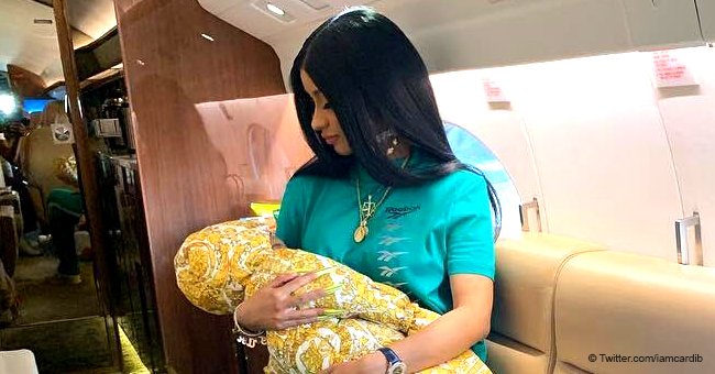 Cardi B cries with delight after seven-month-old daughter Kulture says 'mama' for the first time