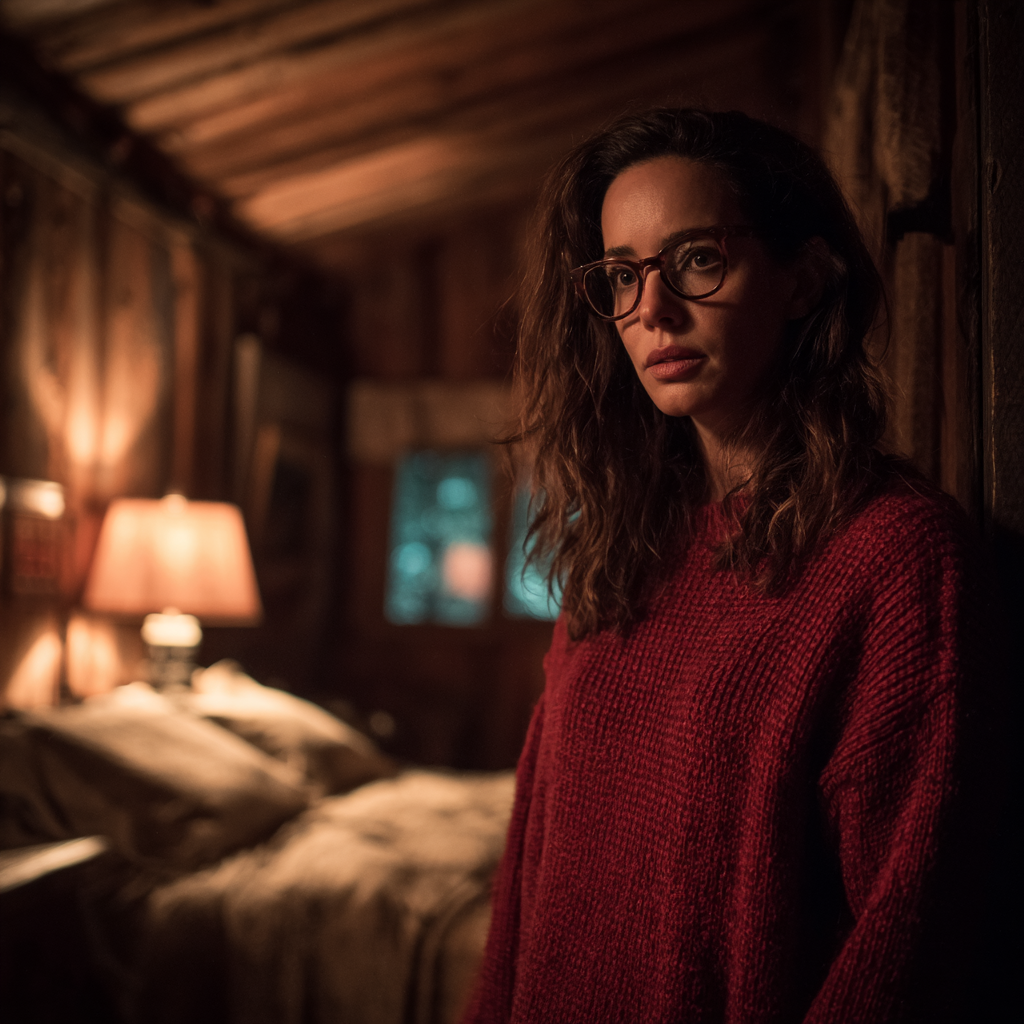 A woman wearing a red sweater | Source: Midjourney
