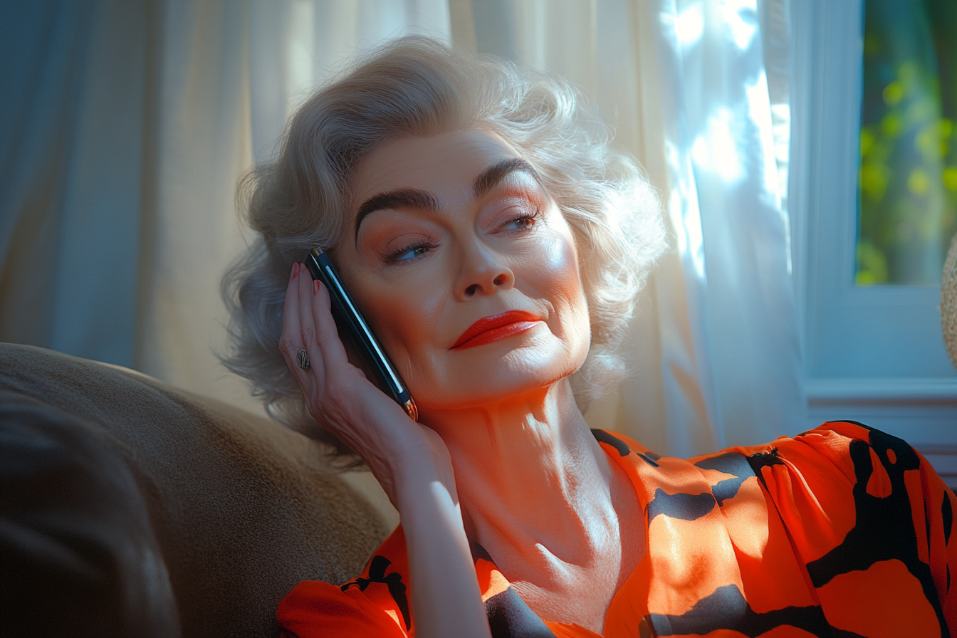 An older woman talking on the phone | Source: Midjourney