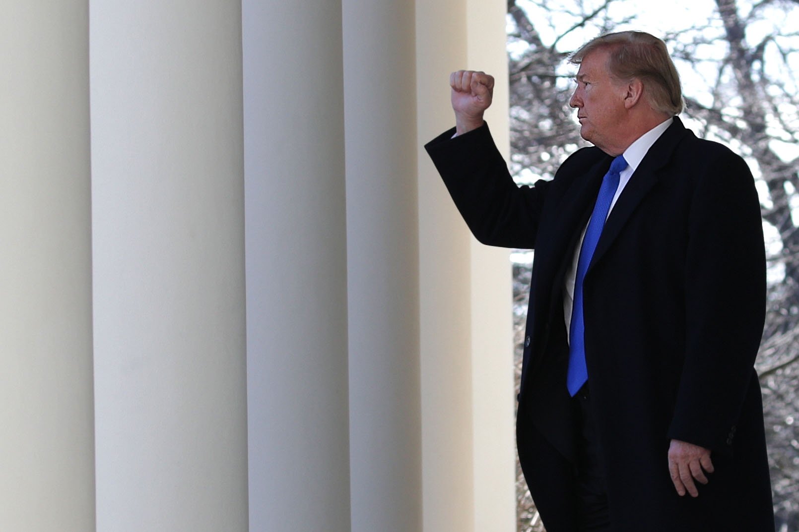 President Donald Trump after the national emergency declaration at the White House | Photo: Getty Images