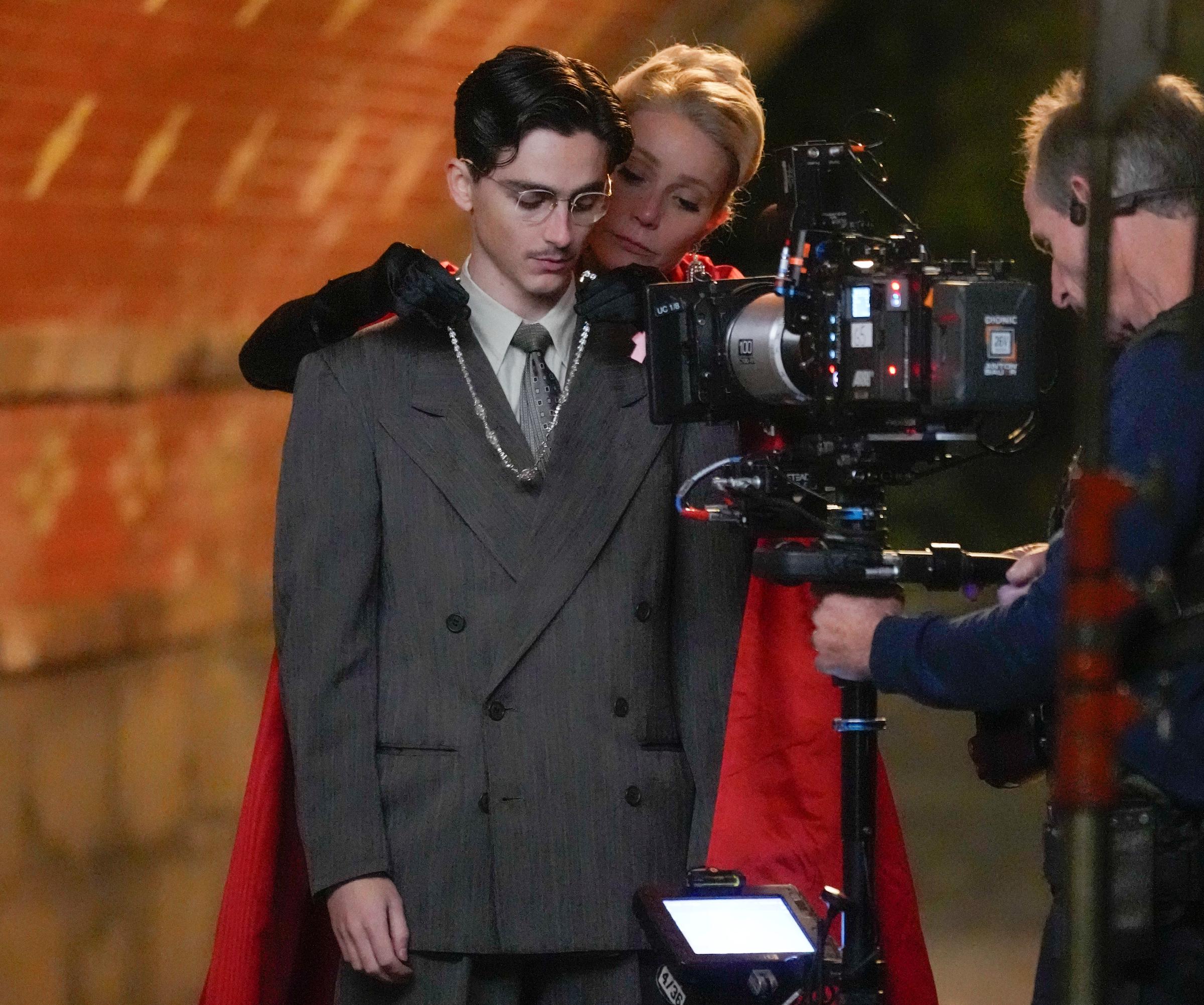 Gwyneth Paltrow and Timothée Chalamet are spotted on October 16, 2024 | Source: Getty Images