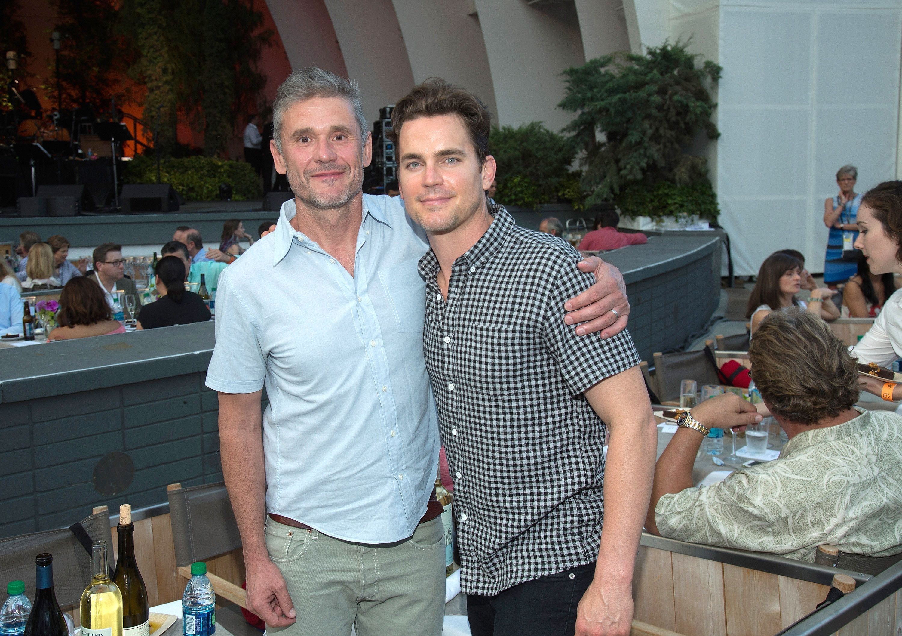 Simon Halls and Matt Bomer during the Hollywood Bowl opening night at the Hollywood Bowl on June 18, 2016, in Hollywood, California. | Source: Getty Images