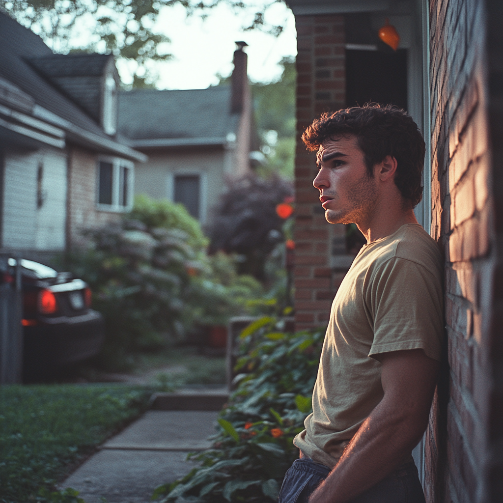 An upset man standing outside | Source: Midjourney