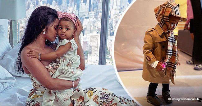 Cardi B's Daughter Kulture Is A Little Fashionista In Tan Coat With ...