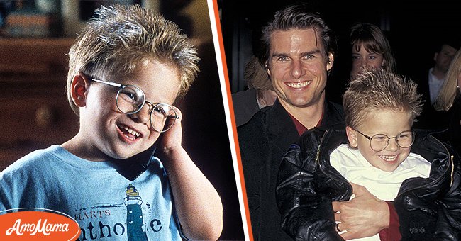 Picture of actor Jonathan Lipnicki in the 1996 movie, "Jerry Maguire" [left]. Tom Cruise and Jonathan Lipnicki during "Jerry Maguire " New York City Premiere at Pier 88 in New York City, New York [right] | Photo: Getty Images